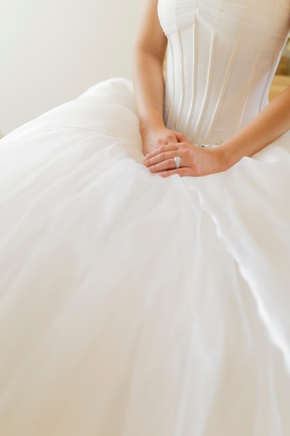 detail of a bride dress