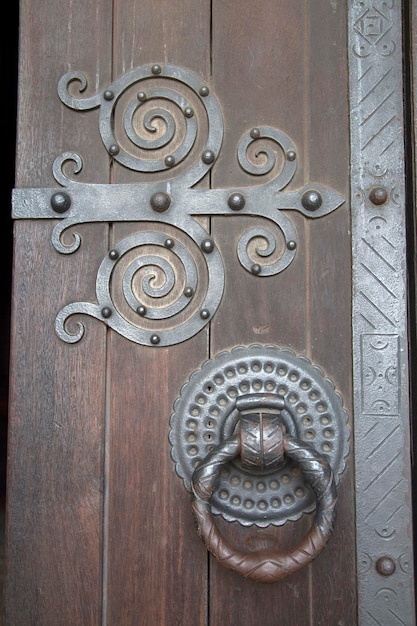 Detail on Cathedral Door in Lisbon, Portugal