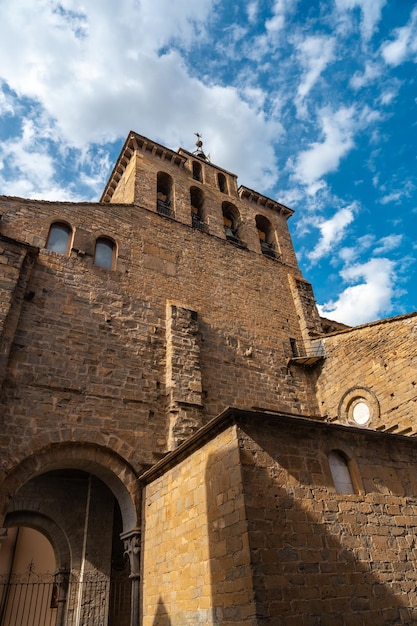 Detail of the Cathedral of San Pedro in the city of Jaca in Aragon Spain