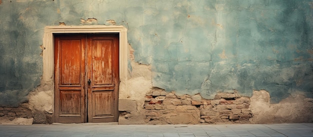 Detail and color effect of an old italian door
