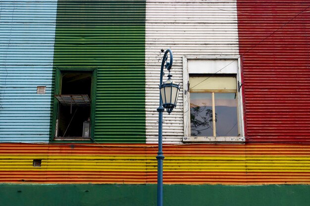 Detail of colored architecture in La Boca