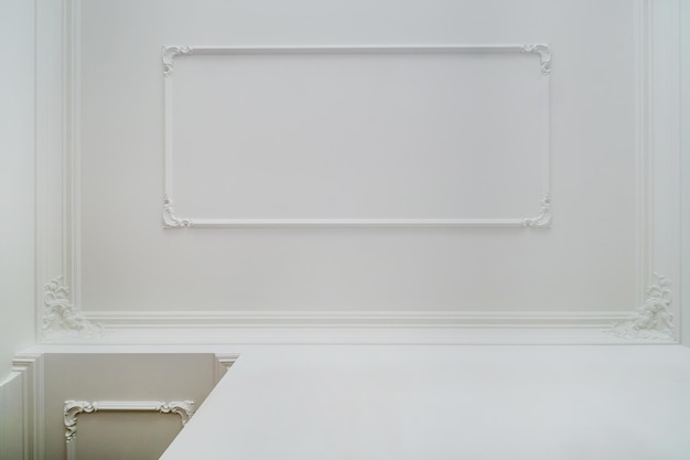 Detail of corner and ceiling cornice with intricate crown
molding