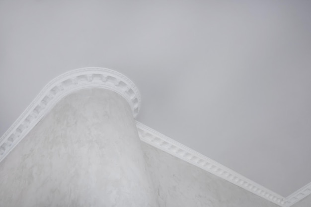 Detail of corner ceiling with intricate crown molding