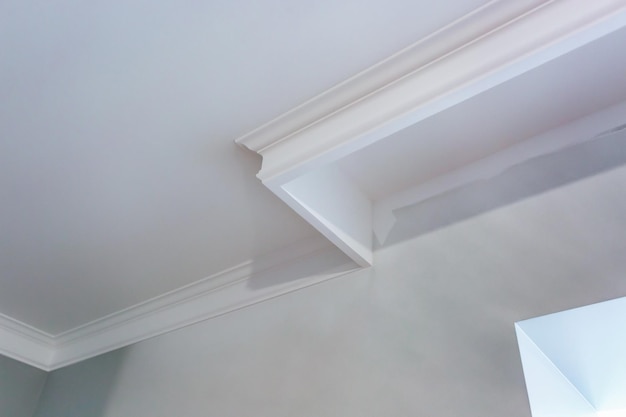 Detail of corner ceiling with intricate crown molding