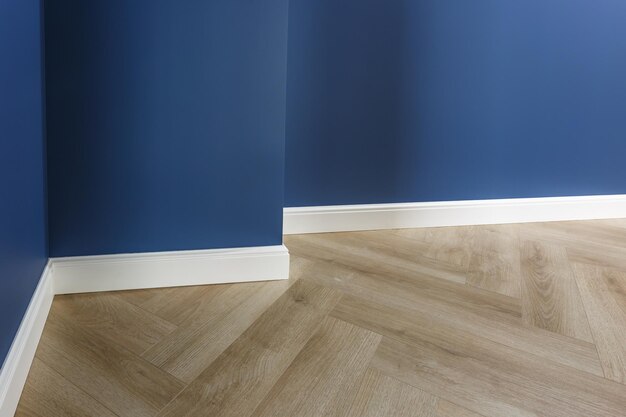 Detail of corner flooring with intricate crown molding