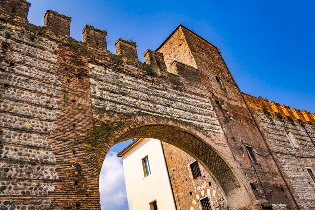 Detail of the fortress in Verona, Italy