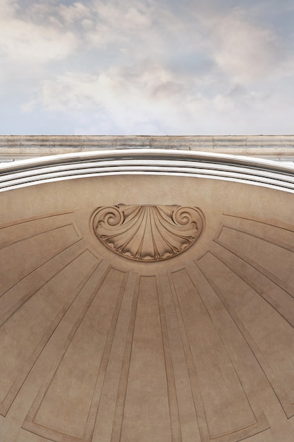 Detail of French architecture and sky on background