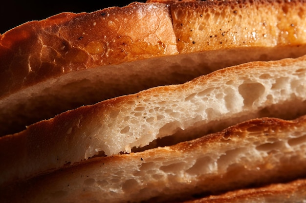 Detail of Fresh Baked Bread Slices