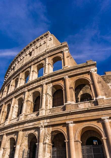 Detail from the ancient Colosseum in Rome, Italy