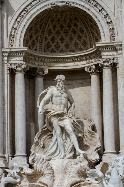 Detail from Trevi fountain in Rome, Italy