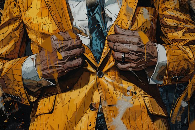 Photo detail of golden suit of a narcos king of drugs of mexican cartel mafia