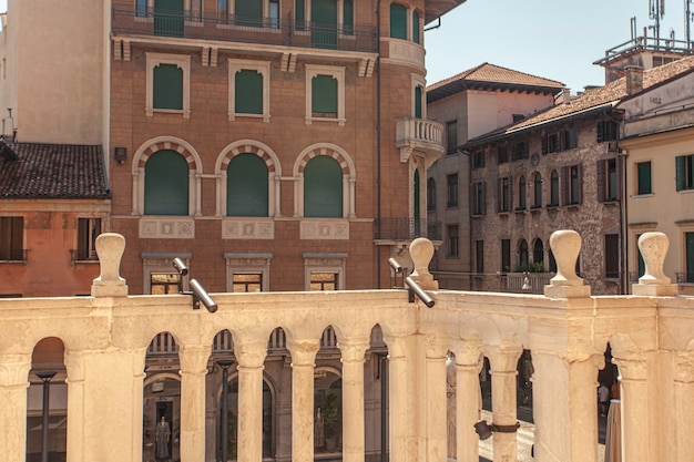 Detail of the handrail of Palazzo dei Trecento in Treviso in Italy