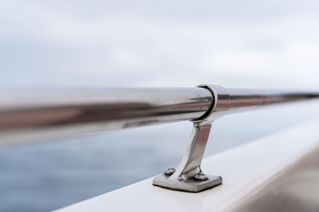 Detail of handrail of stainless and passageway in yatch Surface