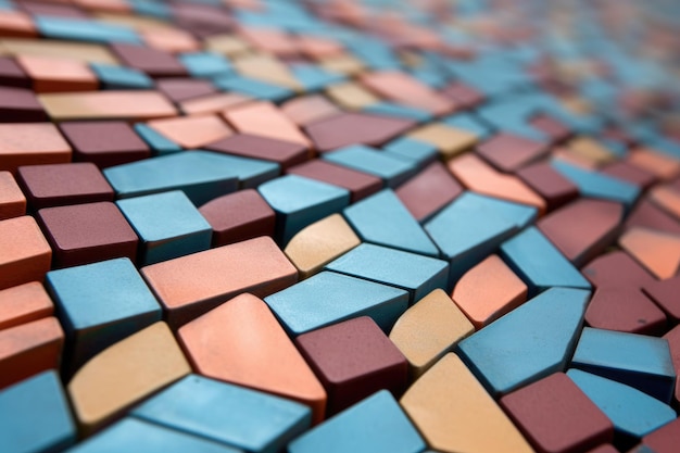 Detail of interlocking tiles creating a geometric street design