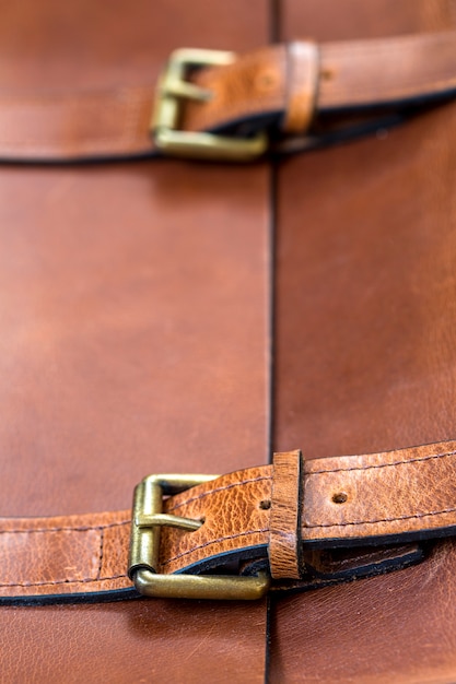 Detail of the leather bag