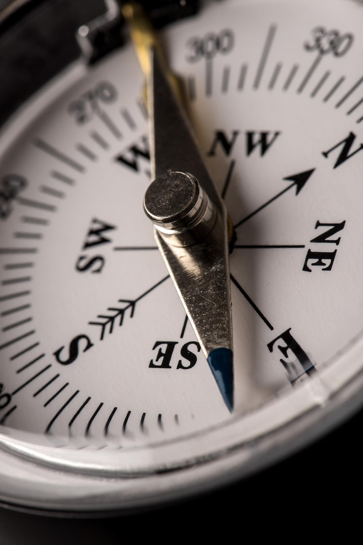 Photo detail of a magnetic compass