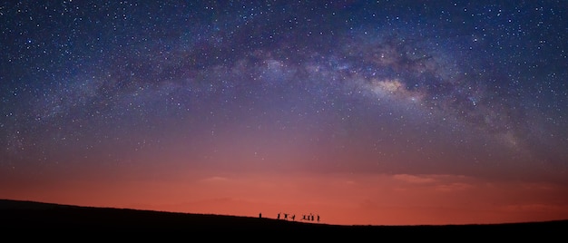 Detail of the milky way, panoramic view UltraWide 21:9 Resolution