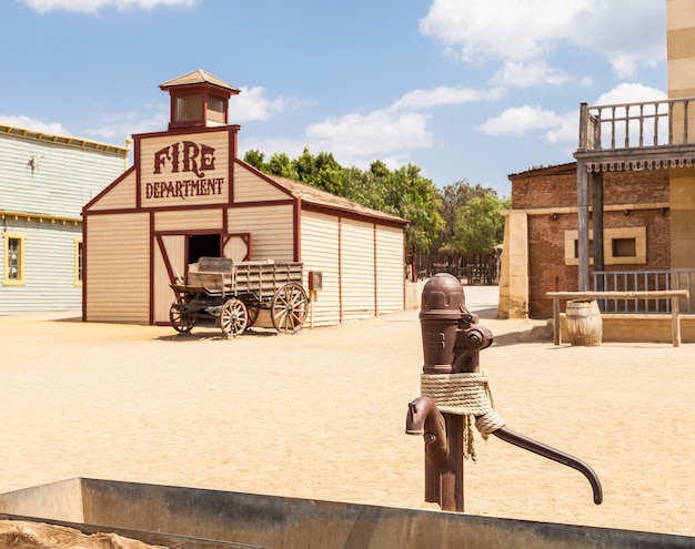 Foto particolare di un antico villaggio del far west