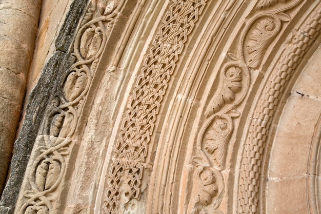 Detail over de ingang van de kathedraalkerk in Siguenza, Spanje