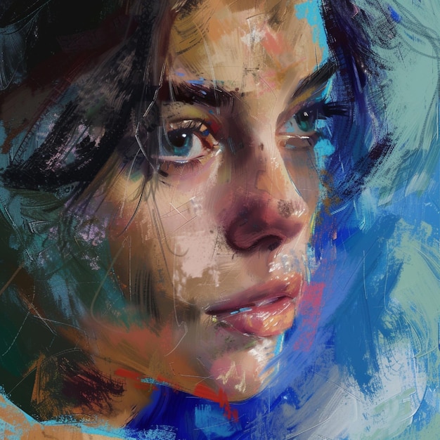 detail the process of creating a digital painting using graphic design software