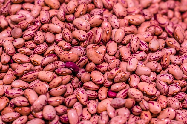 Detail of raw beans textured food background