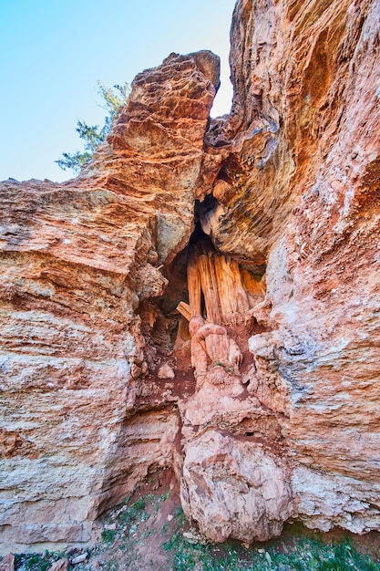 Foto particolare delle scogliere rosse