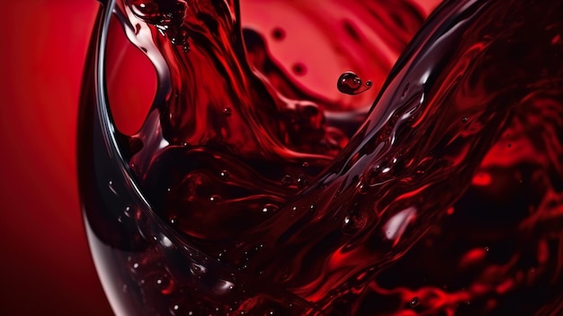 detail of red wine liquid in wine glass