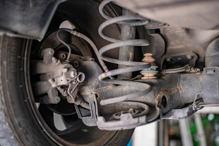 Photo detail of rigid axle car shock absorbers