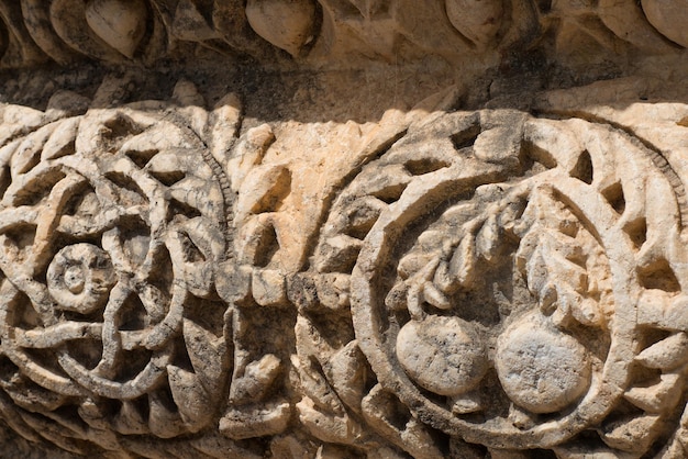 Detail of the ruins in the city of Capernaum in Galilee