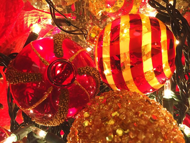 Detail shot of christmas baubles