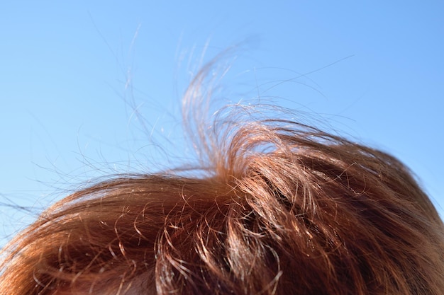 Photo detail shot of human head