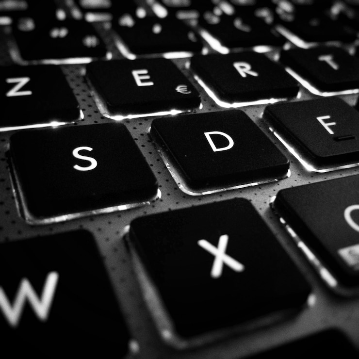 Photo detail shot of keyboard