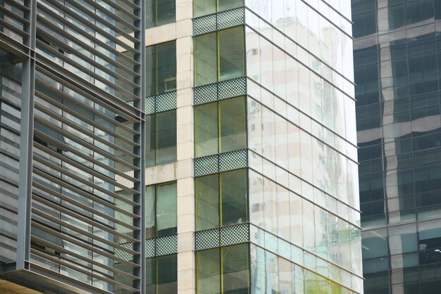 Detail shot of modern glass buildings in dhaka city