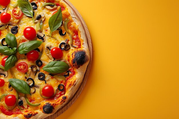 Фото Детальный снимок парной пиццы прямо из печи генеративного ии