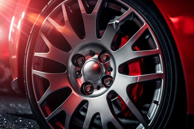 Фото Детальный снимок роторов тормозов из углеродной керамики для роскошных автомобилей