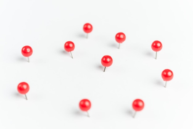 detail shot of push pins