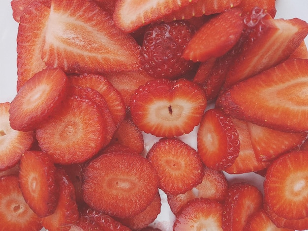 Photo detail shot of strawberries
