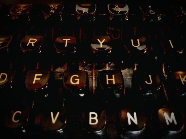 Photo detail shot of typewriter