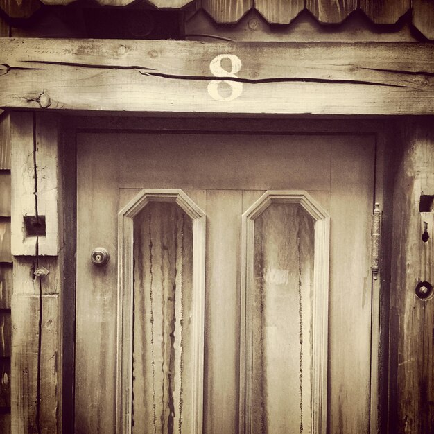 Detail shot of wooden door