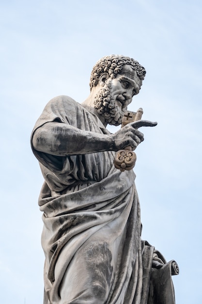 Detail of statue Saint Peter in Vatican city, Italy