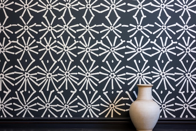 Photo detail of stenciled pattern on wall