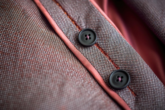 Detail of suit jacket lining and stitching created with generative ai