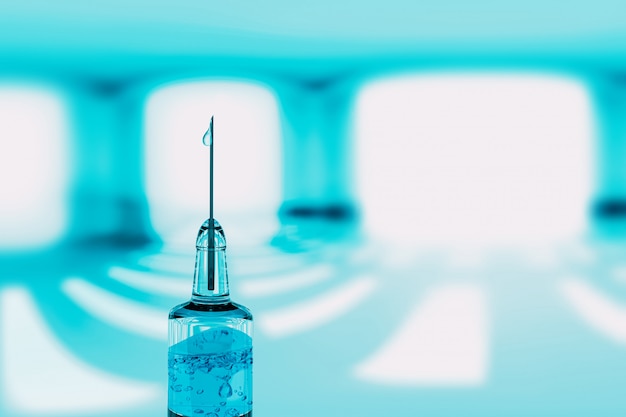 detail of a syringe in a scientific laboratory