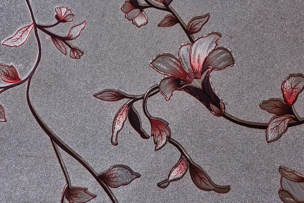 Detail of the textures of flowers on fabric