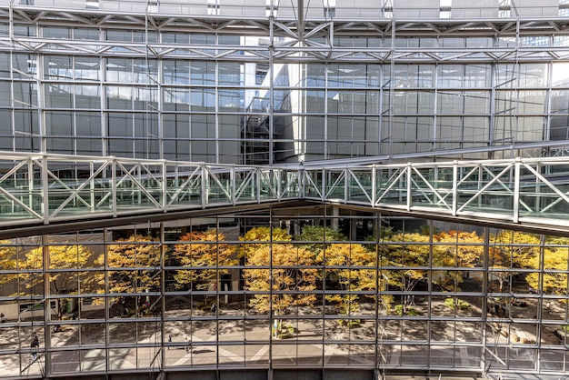 detail of the Tokyo International Forum window