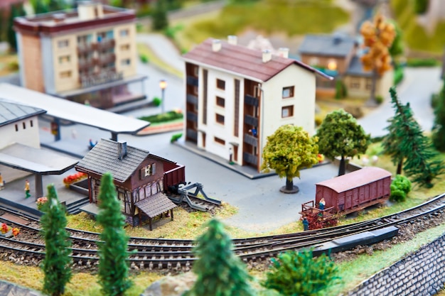 Photo detail of train model station: concept of collection