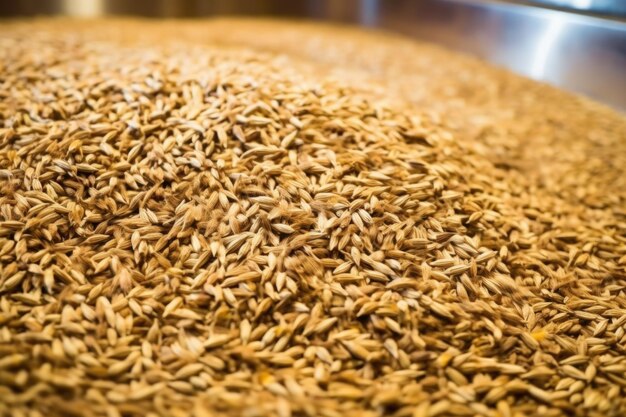 Photo detail of the untreated malts used in beer brewing