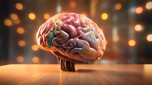 Detail van Brain animatie HD 8K behang achtergrond Stock Fotografische afbeelding