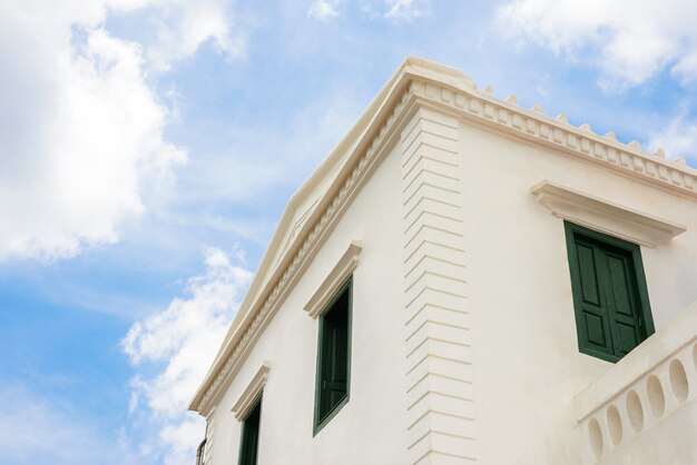 Detail van Chinees-Portugese architectuurgebouwen