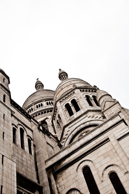 Detail van de Basiliek van het Heilig Hart van Parijs, algemeen bekend als de Sacré-Coeur Basiliek, gewijd aan het Heilig Hart van Jezus, in Parijs, Frankrijk